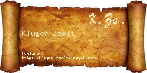 Kluger Zsolt névjegykártya